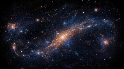 Wall Mural - A breathtaking view of a distant galaxy, swirling with stars and nebulas in a symphony of light and color.