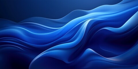 Wall Mural - abstract background featuring flowing blue waves