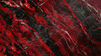 A bold red and black marble texture with striking veins, perfect for dramatic and eye-catching backgrounds