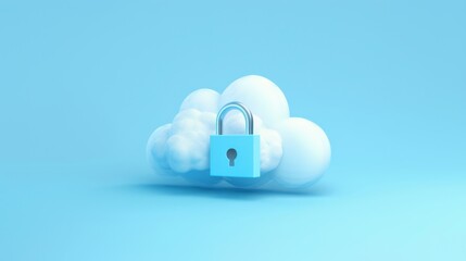 A cloud icon with a lock, representing secure cloud storage and data protection in the cloud environment