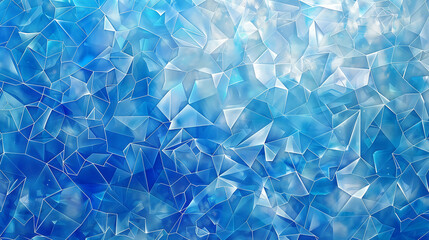 Wall Mural - Blue and white abstract geometric background.