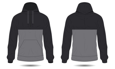 Poster - Modern black and grey raincoat mockup front and back view