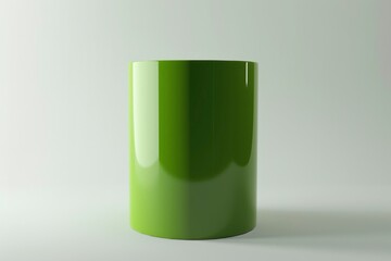 Enigmatic silhouette of a green cylinder representing growth and resilience