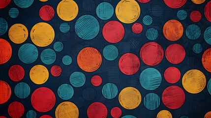 Abstract background with colorful circles in a grunge style.