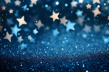Wall Mural - Radiant Silver Stars Shooting Across the Midnight Blue Sky
