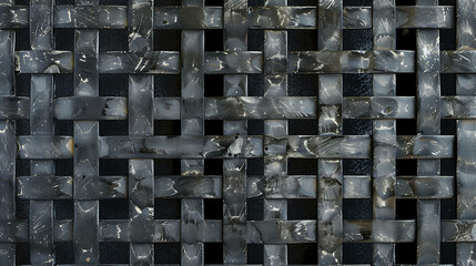 Sticker - Black metal grate with a checkered pattern.