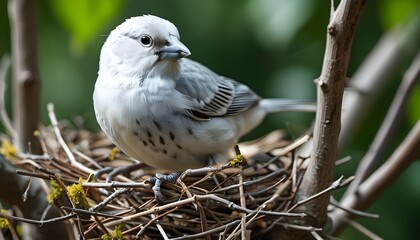 Poster - Common Whitethroat collecting nesting material for spring breeding season