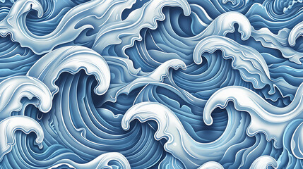 Abstract blue waves background with 3d style,