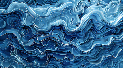 Poster - Abstract background of layered blue lines creating a wave-like texture.