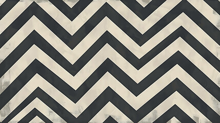 Poster - Abstract chevron pattern in black and white with a distressed look.