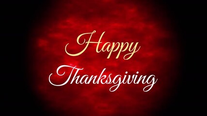 Sticker - Animation of happy thanksgiving text over red shapes