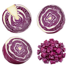 Wall Mural - red cabbage isolated on transparent background png