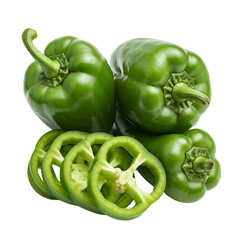 Wall Mural - green peppers isolated on transparent background png