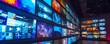 © Maryam - Wall of televisions displaying various colorful broadcasts