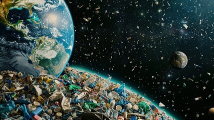 Earth from Space: Illustrating the Impact of Plastic Waste for Earth Day Observance