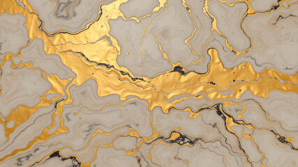 Wall Mural - Liquid marble background with golden gloss texture