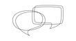© Olga Rai - Speech bubbles in One continuous line drawing. Chat cloud and thought dialogue icon in simple linear style. Comic text comment concept in editable stroke. Contour vector illustration