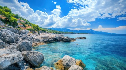 Poster - Coastal Landscape with Turquoise Water