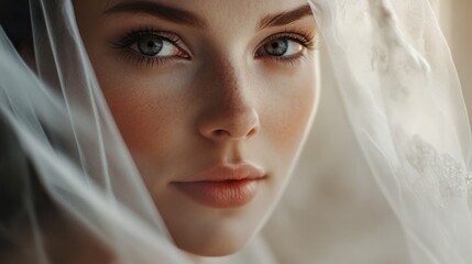 Bride's Portrait Under Veil