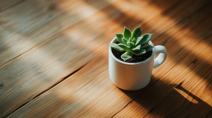 Wall Mural - Tranquil Succulent Oasis: A Minimalist Still Life