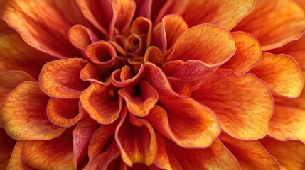 Poster - Vibrant Dahlia Bloom in Fiery Orange Hues