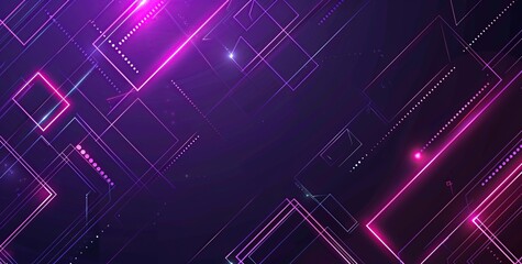 Wall Mural - Abstract Digital Background with Pink Neon Lights