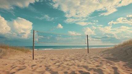 Poster - Beach Volleyball Net Under Blue Sky