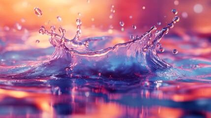 Wall Mural - Water Droplet Splash with Colorful Background