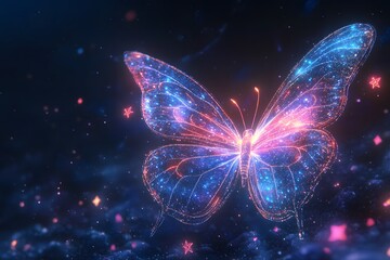 Wall Mural - background with butterflies