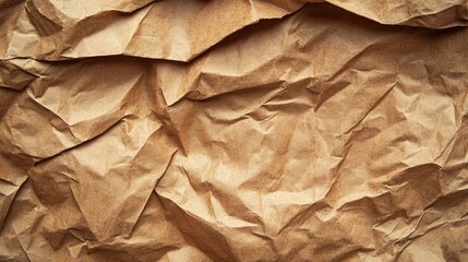 Crumpled Brown Paper Background Texture.