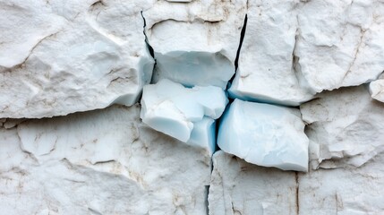 Wall Mural - Icy blue glacier texture with deep crevasses - abstract nature art for print and poster