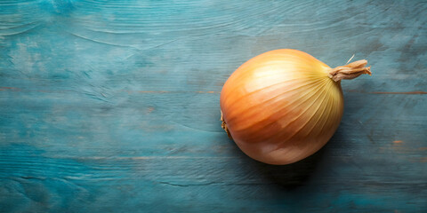 Wall Mural - Peeled onion top view on background file, Onion, vegetable, food, fresh, kitchen, cooking, ingredient, healthy, natural, organic