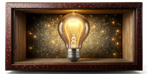 Glitzy light bulb box frame isolated in a Las Vegas style, Las Vegas, glitzy, light bulb, box frame, isolated, shiny