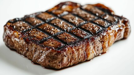 Wall Mural - Close-up of a Juicy Grilled Steak with Grill Marks