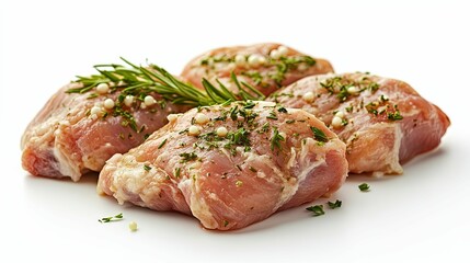 Wall Mural - Raw chicken breasts seasoned with rosemary and garlic