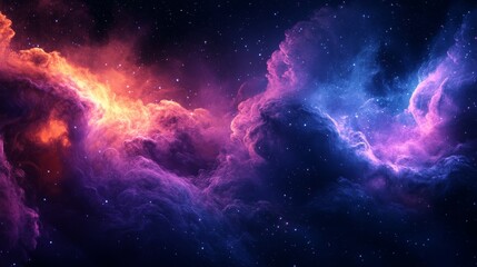 Wall Mural - cosmic nebula with swirling clouds and scattered stars