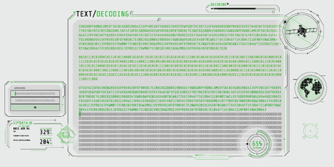 Wall Mural - design of a software interface for text decoding.