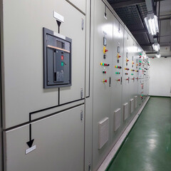 Main Distribution Board or MDB in electrical power control room.