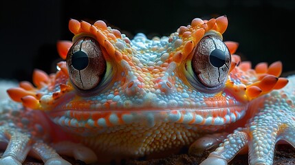 Close-Up Portrait of a Colorful Frog with Striking Eyes