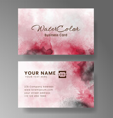 Beautiful business card template with watercolor