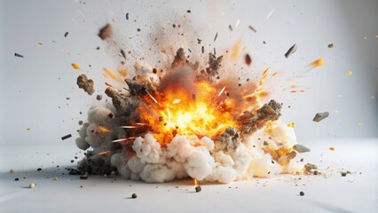 Canvas Print - An Explosion with Smoke and Debris