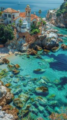 Wall Mural - Stunning View of a Mediterranean Coastline with Crystal Clear Waters