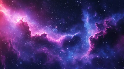 Wall Mural - cosmic nebula with stars and swirling gas clouds