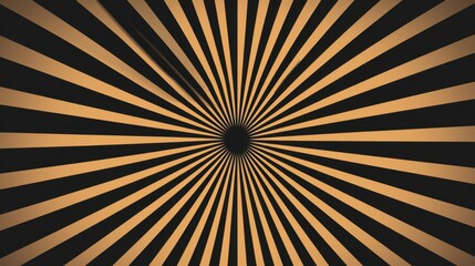 Wall Mural - Abstract Sunburst Background with Gold and Black Stripes