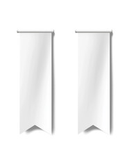 Blank white banners on a transparent background ideal for creative designs, announcements, or promotional use