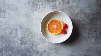 Wall Mural - Refreshing Citrus and Berry Delight on Neutral Background