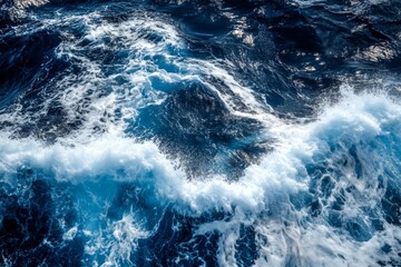 blue ocean waves crashing