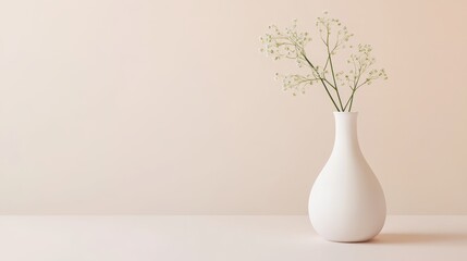 Wall Mural - Minimalist Floral Arrangement in White Vase