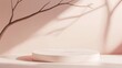 © Chaikit - 13. Premium podium with a sleek, modern design, resting on a pastel background. The abstract arrangement of geometric shapes is enhanced by the shadow of a branch, creating a serene and refined