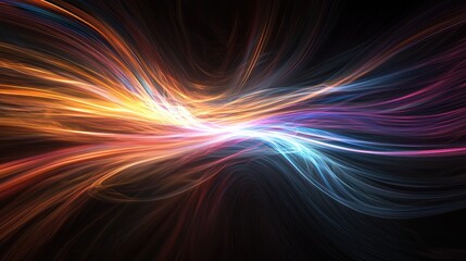 Wall Mural - Abstract Swirling Light Rays in Vibrant Colors   Digital Art Background